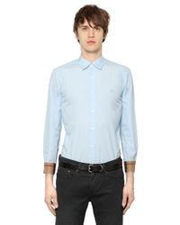Burberry Brit | Blue Stretch Cotton Poplin Shirt for Men | Lyst