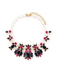 Kenneth Jay Lane | Multicolor Floral Strass Necklace | Lyst