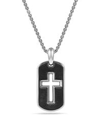 David Yurman | Metallic Cross Tag Necklace for Men | Lyst