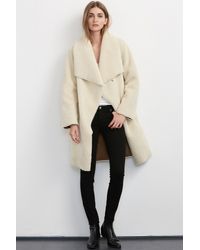 Velvet By Graham & Spencer - Natural Tangy Reversible Sherpa Coat - Lyst