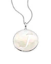 Ippolita | Metallic Mother-of-pearl & Sterling Silver Large Initial Charm | Lyst
