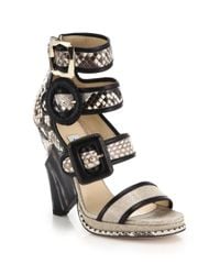 Jimmy Choo | Metallic 'Kaya' Sandals | Lyst