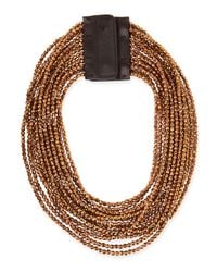 Brunello Cucinelli | Metallic Beaded Multi-strand Necklace | Lyst
