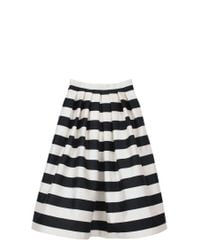 Tibi - Natural Escalante Striped Full Satin Skirt - Lyst
