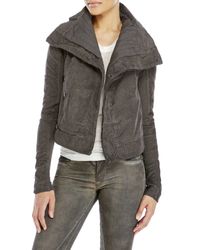 DRKSHDW by Rick Owens Gray Corduroy Biker Jacket