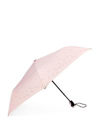 Bebe Pink Rhinestone Embellished Logo Umbrella