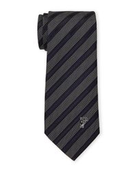 Versace Blue Multi Color Silk Pinstripe Dot Tie for men