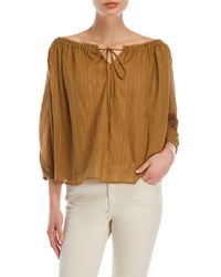 Nue 19.04 Multicolor Sheen Striped Peasant Top