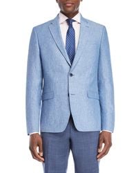 Tommy Hilfiger Blue Washed Linen Sport Coat for men