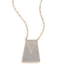 ABS By Allen Schwartz | Metallic Gold Coast Glitter Dog Tag Necklace | Lyst