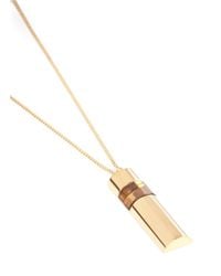 Chloé | Metallic 'gemma' Quartz Brass Pendant Necklace | Lyst