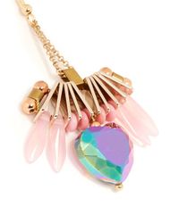 Scho | Pink Electroplate Crystal Heart Drop Earrings | Lyst