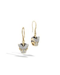 John Hardy | Blue Macan Drop Earring With Diamonds | Lyst