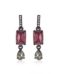 Oscar de la Renta | Black Ultra Violet Octagon And Pear Stone Earring | Lyst