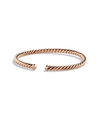 David Yurman | Pink Petite Precious Cable Bracelet In Rose Gold | Lyst