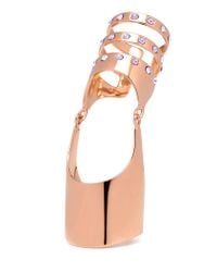 Maria Francesca Pepe Metallic Articulated Ring With Swarovski