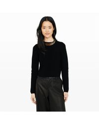 Club Monaco | Black Heloise Crop Sweater | Lyst