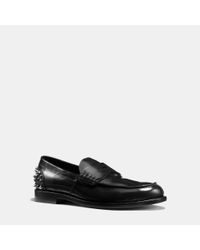 black coach loafers mens
