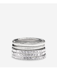 Cole Haan - Metallic Brilliant Cubic Zirconia Swarovski Stacked Ring Set - Lyst