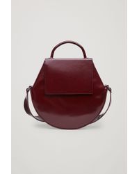 Lyst Cos Round Leather Shoulder Bag In Red Women S Red Round Leather Shoulder Bag