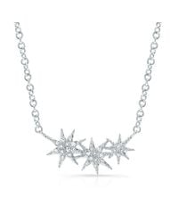 Anne Sisteron - Metallic 14kt White Gold Diamond Triple Starburst Necklace - Lyst