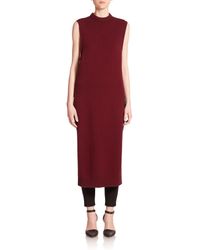 T By Alexander Wang | Red Wool-cashmere Mockneck Tunic | Lyst
