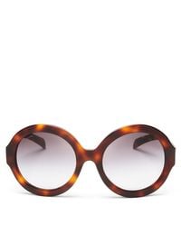 Prada | Brown Round Oversized Sunglasses, 56mm | Lyst
