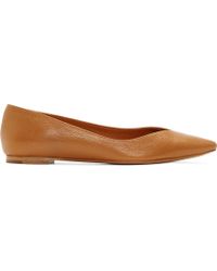 cognac pointed toe flats