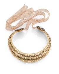 Erickson Beamon | Metallic Stratosphere Crystal & Faux Pearl Ribbon Collar Necklace | Lyst