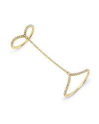 Anne Sisteron - 14kt Yellow Gold Diamond 50 Shades Chain Ring - Lyst