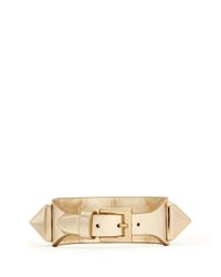 Valentino | Metallic Rockstud Large Leather Bracelet | Lyst