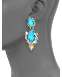 Alexis Bittar | Blue Turquoise Olmeca Clipon Earrings | Lyst