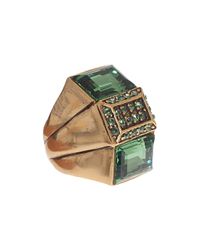 Oscar de la Renta | Metallic Crystal Baguette Ring | Lyst