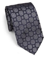 Armani | Blue Medallion Silk Tie for Men | Lyst