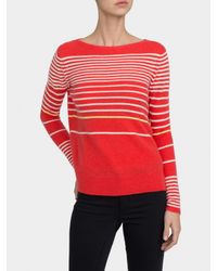 White + Warren | Red Cashmere Ottoman Rib Bateauneck | Lyst