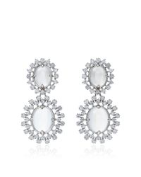 Paul Morelli | Metallic Oval Cabochon Mixed Diamond Cluster Double Dangle Earrings | Lyst