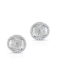 Anne Sisteron - Metallic 14kt White Gold Diamond Slice Stud Earrings - Lyst