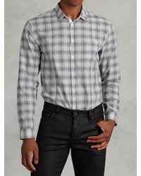John Varvatos | Black Cotton Plaid Shirt for Men | Lyst