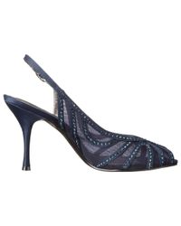 Adrianna Papell | Blue Hollis Satin Sequin Pointed-toe Ankle Strap Pumps | Lyst