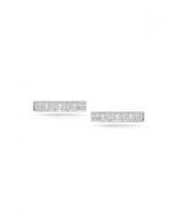Dana Rebecca | Pink Sylvie Rose Bar Earring In White Gold | Lyst