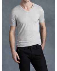 John Varvatos | Gray Pintuck V-neck for Men | Lyst