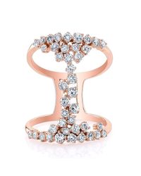 Anne Sisteron - Metallic 14kt Rose Gold Diamond Lace Ring - Lyst