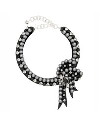 Shourouk | Black Bow Necklace | Lyst