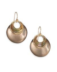 Alexis Bittar | Metallic Pop Surrealist Lucite & Black Mother-of-pearl Round Drop Earrings | Lyst