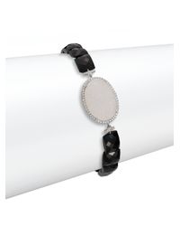 Meira T | Druzy, Black Spinelle, Diamond & 14k White Gold Beaded Bracelet | Lyst