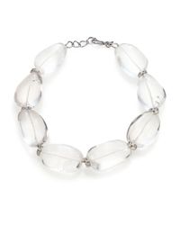 Oscar de la Renta | Metallic Rock Crystal Strand Necklace | Lyst