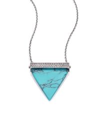 Michael Kors | Metallic Brilliance Statement Triangle Long Pendant Necklace/silvertone | Lyst