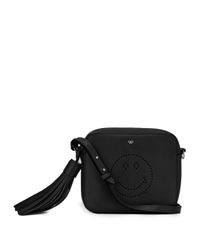 Anya Hindmarch | Black Smiley Perforated Leather Crossbody Bag | Lyst