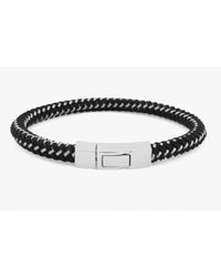 Tateossian - Stenyl Bracelet In Black Nylon And Steel Wire With Silver Clasp for Men - Lyst