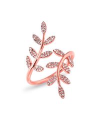 Anne Sisteron | Pink 14kt Rose Gold Diamond Ivy Ring | Lyst
